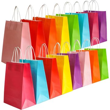 Paper Gift Bags with Handles|Rainbow Colors Kraft Paper Bags